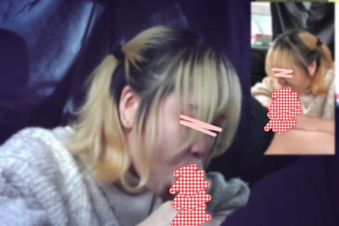 若いシンママ風の素人ヤンキーお姉さんが薄暗い車内で口マンコフェラサポ！フル勃起チンポを口いっぱいに吸い込みジュルリ！SNSの闇☆｜裏垢パパ活露出カーSEX撮影